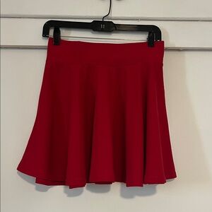 Red Flared Mini Skirt Medium